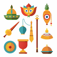 vector of janmashtami elements illustration 