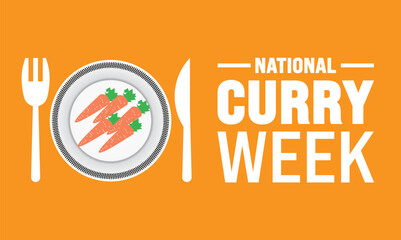  October is National Curry Week   background template. Holiday concept. suitable for background, banner, placard, card, and poster design template  vector illustration