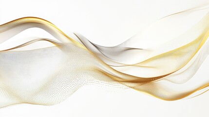 High-end abstract vector design with golden lines gracefully set against a white background, embodying a sense of luxury and sophistication.