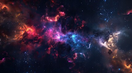 Colorful space galaxy cloud nebula. Universe science astronomy. Supernova background wallpaper.
