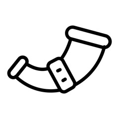 Bull Horn Vector Line Icon Design