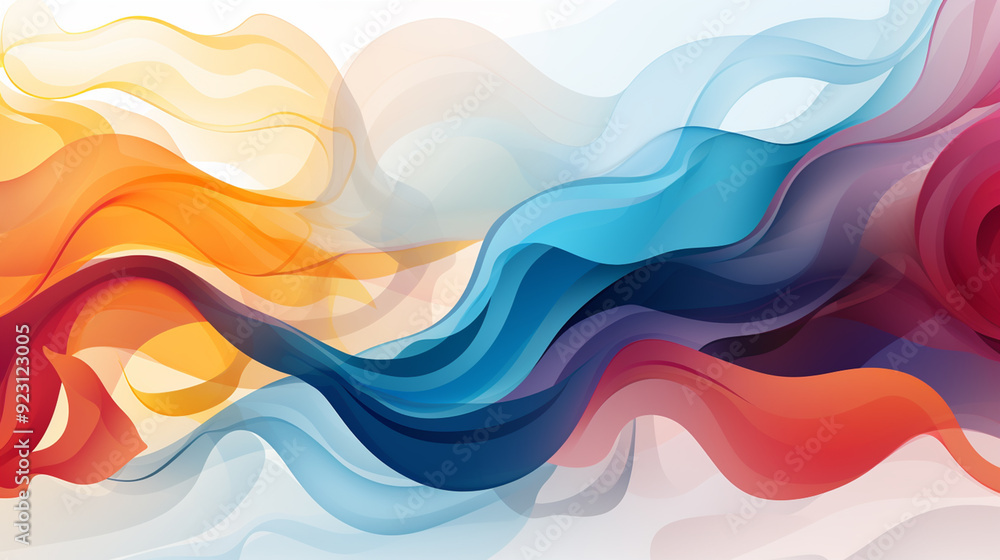 Wall mural modern colorful flow poster. wave liquid shape in color background. art design for your design proje