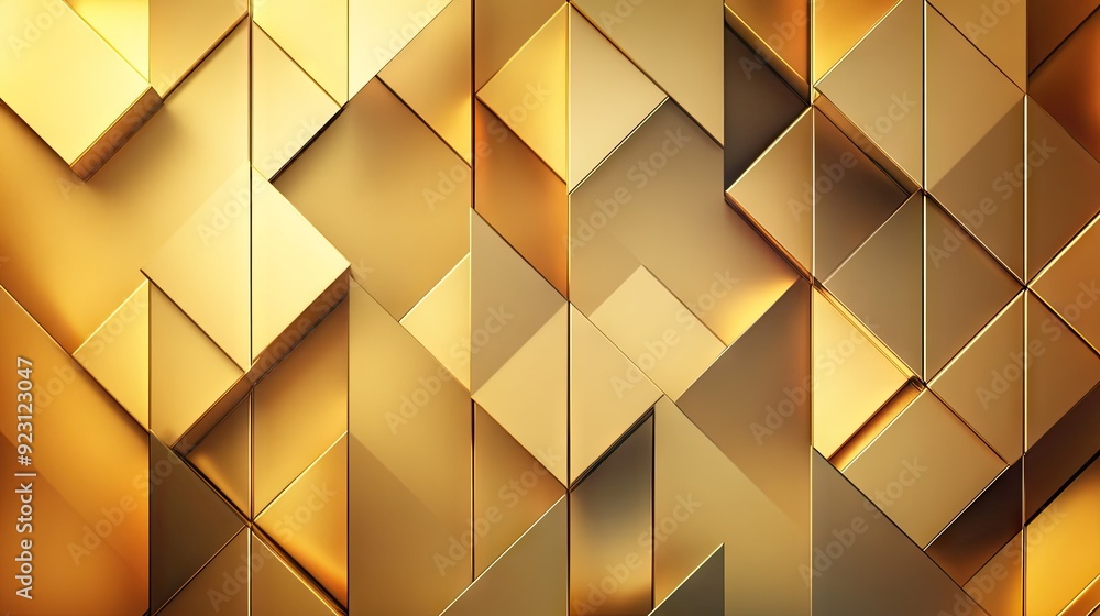 Aufkleber luxurious golden gradient backdrop adorned with abstract geometric shapes, offering a sophisticated 