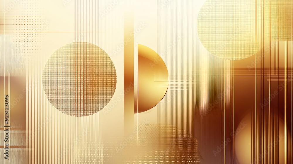 Aufkleber luxurious golden gradient backdrop adorned with abstract geometric shapes, offering a sophisticated 