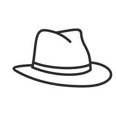 Cowboy hat outline icon, editable vector illustration and transparent graphic element. Isolated on white background