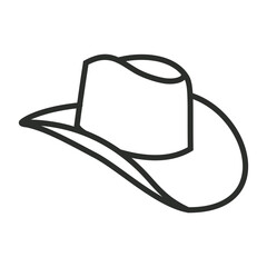 Cowboy hat outline icon, editable vector illustration and transparent graphic element. Isolated on white background