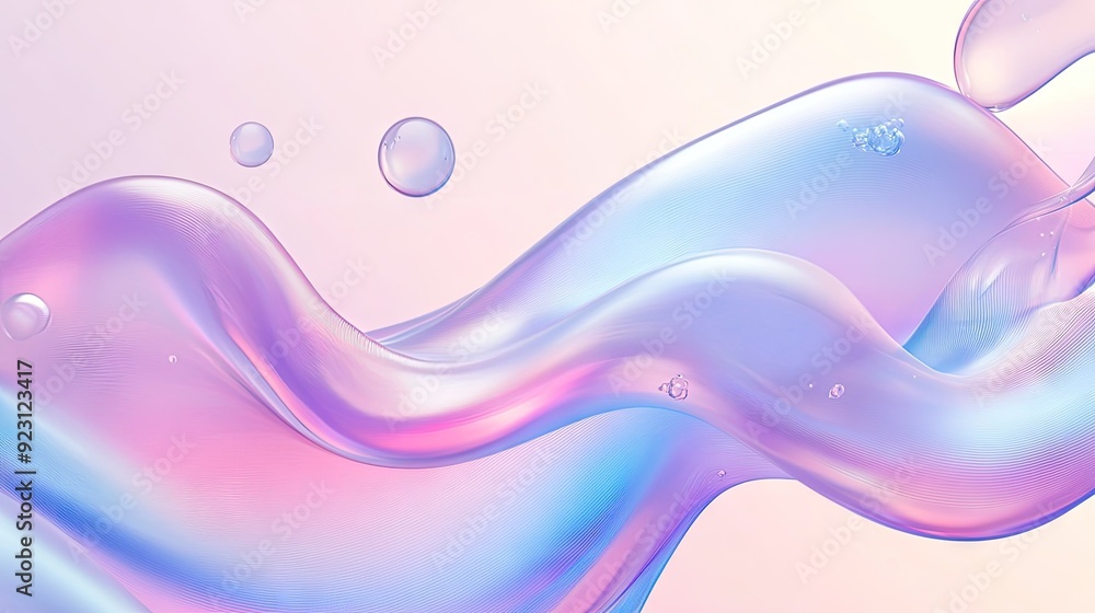 Poster minimalistic neumorphism style liquid plastic background with soft and clear futuristic elements. id