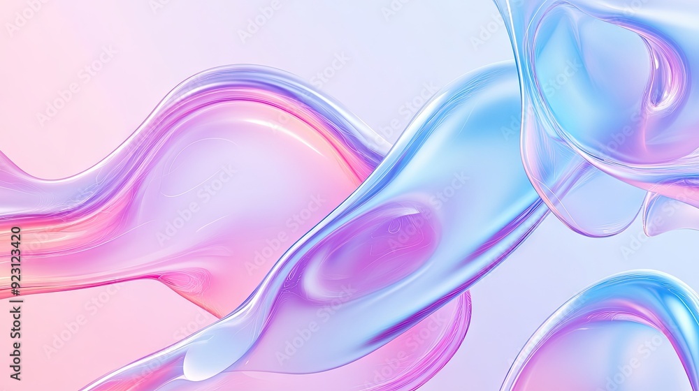 Poster minimalistic neumorphism style liquid plastic background with soft and clear futuristic elements. id