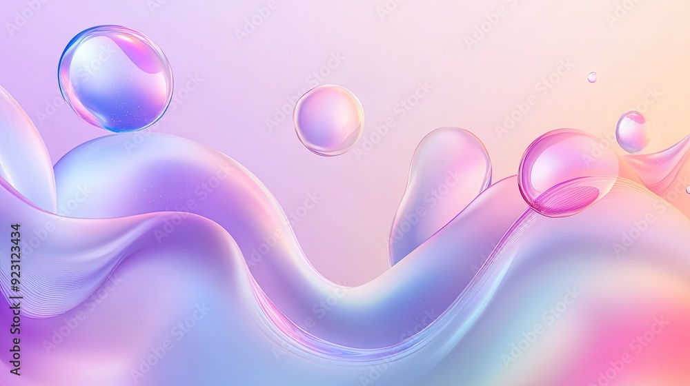 Poster minimalistic neumorphism style liquid plastic background with soft and clear futuristic elements. id