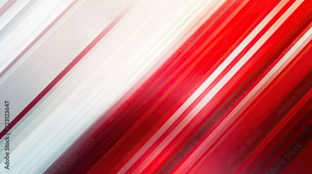 Poster Modern abstract background design template with striking red and white diagonal stripes. Clean lines and vibrant colors create a dynamic and professional look.