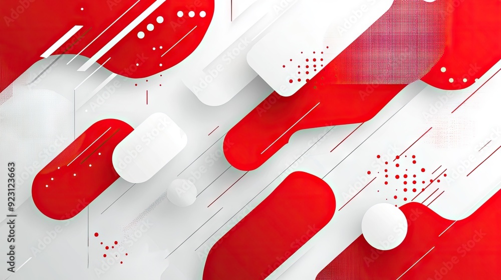 Poster modern abstract background design with contrasting red and white elements. clean lines and bold shap