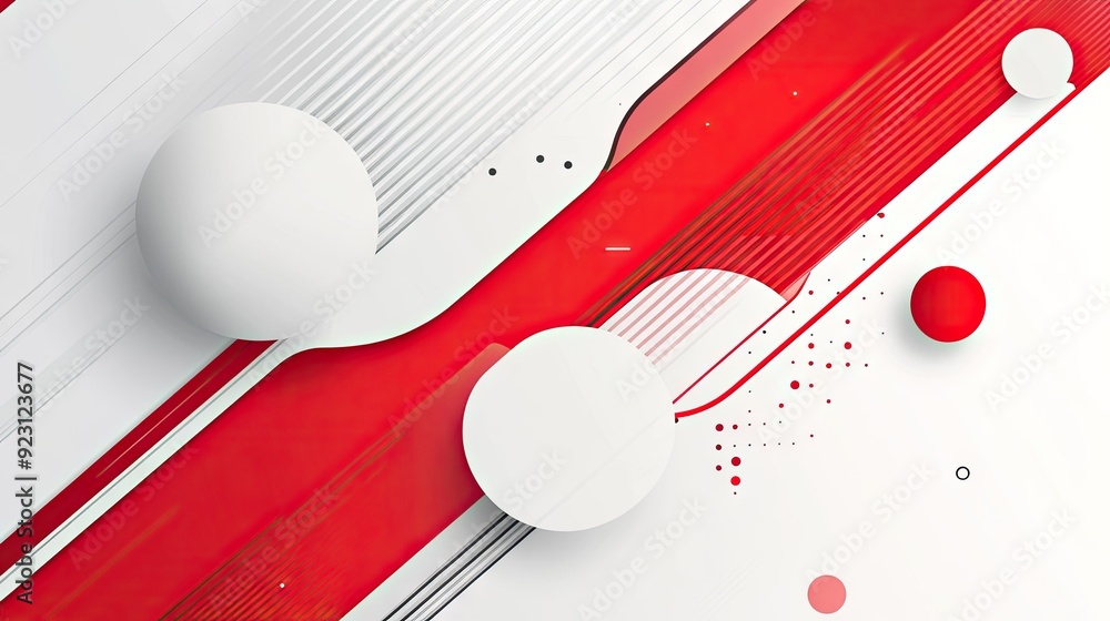 Poster modern abstract background design with contrasting red and white elements. clean lines and bold shap