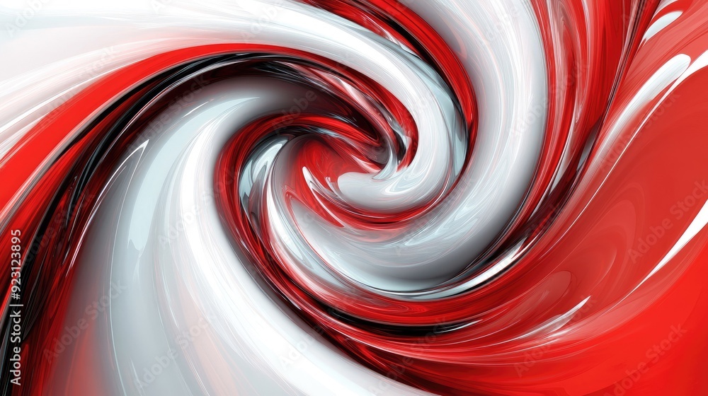 Poster modern abstract background with bold red and white swirls creating a dynamic and energetic visual. p