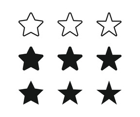 Star icon set. Rating icon vector. Favourite star icon. Vector illustration.
