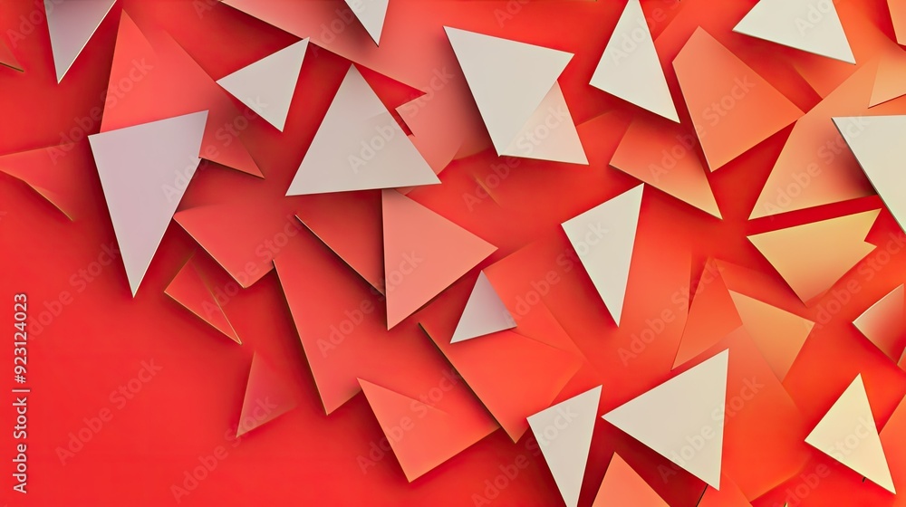 Poster modern abstract background with repeating triangles and shadow details, perfect for enhancing web pa