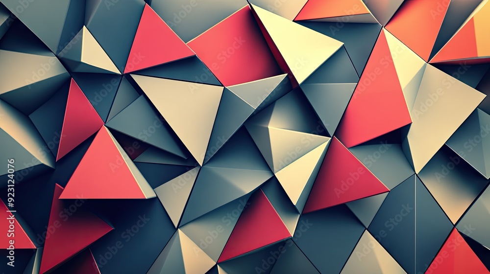 Poster modern abstract background with repeating triangles and shadow details, perfect for enhancing web pa