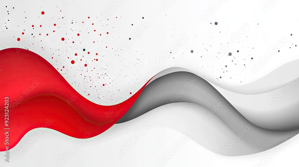 Poster modern abstract vector background featuring red and gray elements against a white canvas, with plent