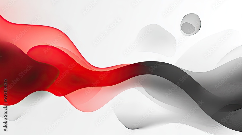 Poster modern abstract vector background featuring red and gray elements against a white canvas, with plent