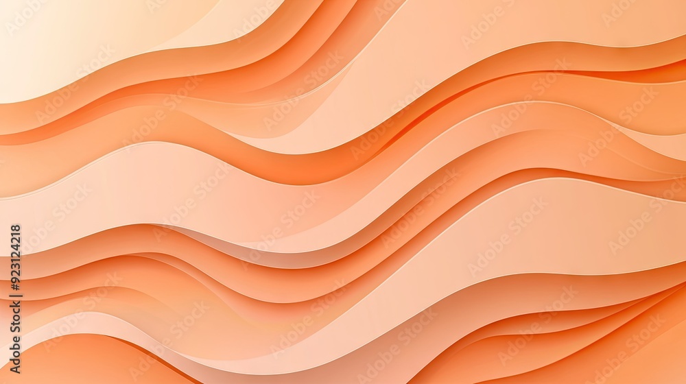 Poster modern abstract wavy design in peach color, creating a sophisticated and stylish background for bann
