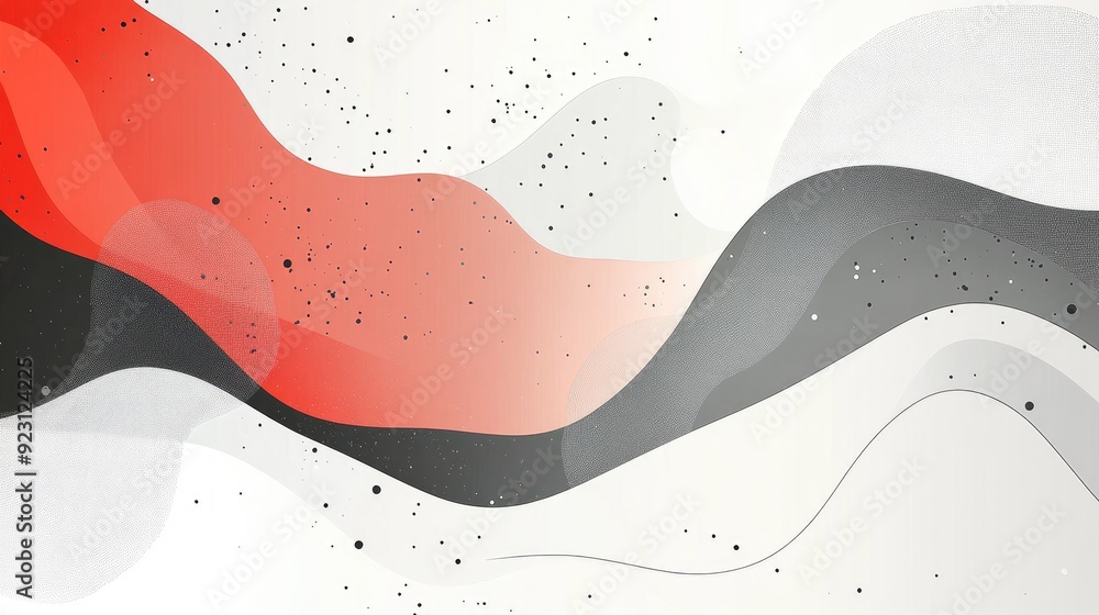 Poster modern abstract vector background featuring red and gray elements against a white canvas, with plent