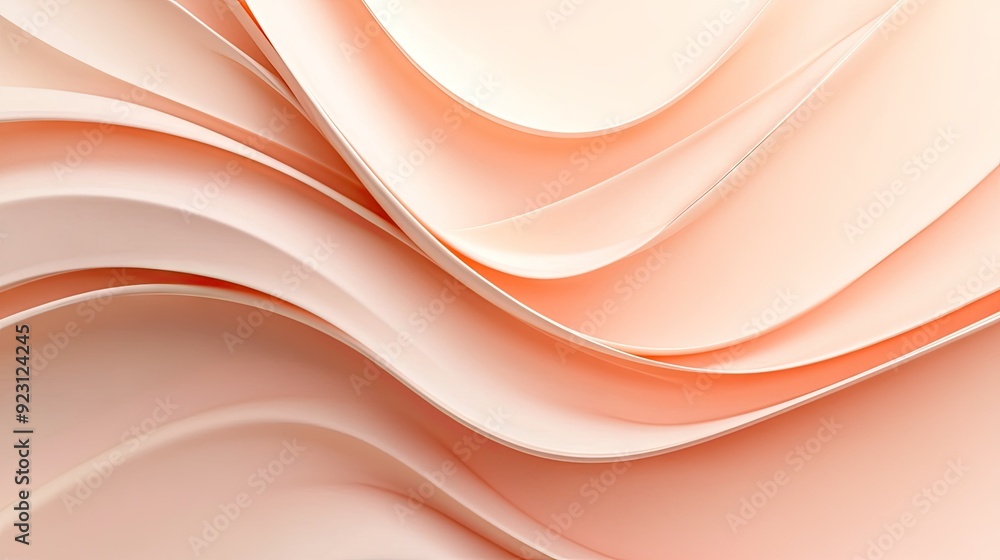 Poster modern abstract wavy design in peach color, creating a sophisticated and stylish background for bann