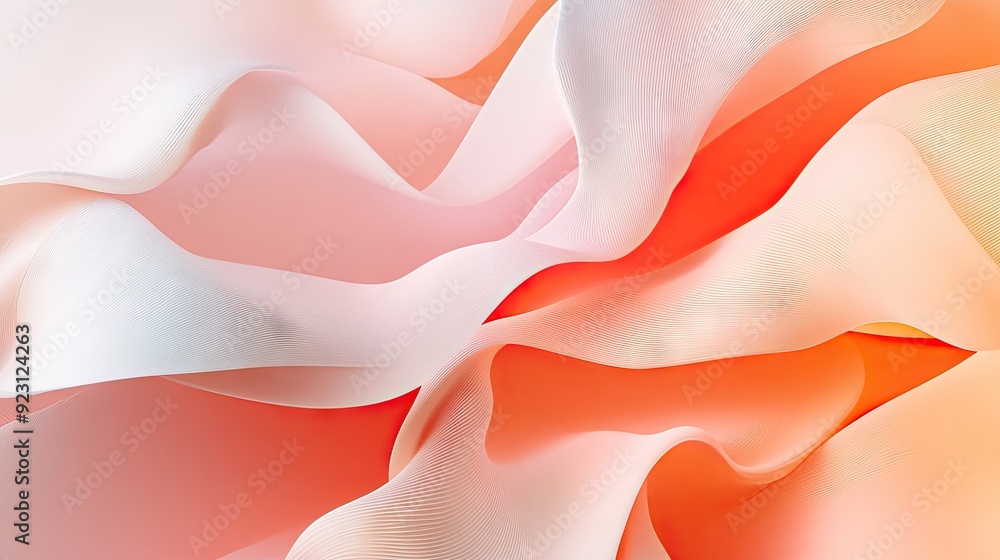 Poster modern abstract wavy design in peach color, creating a sophisticated and stylish background for bann