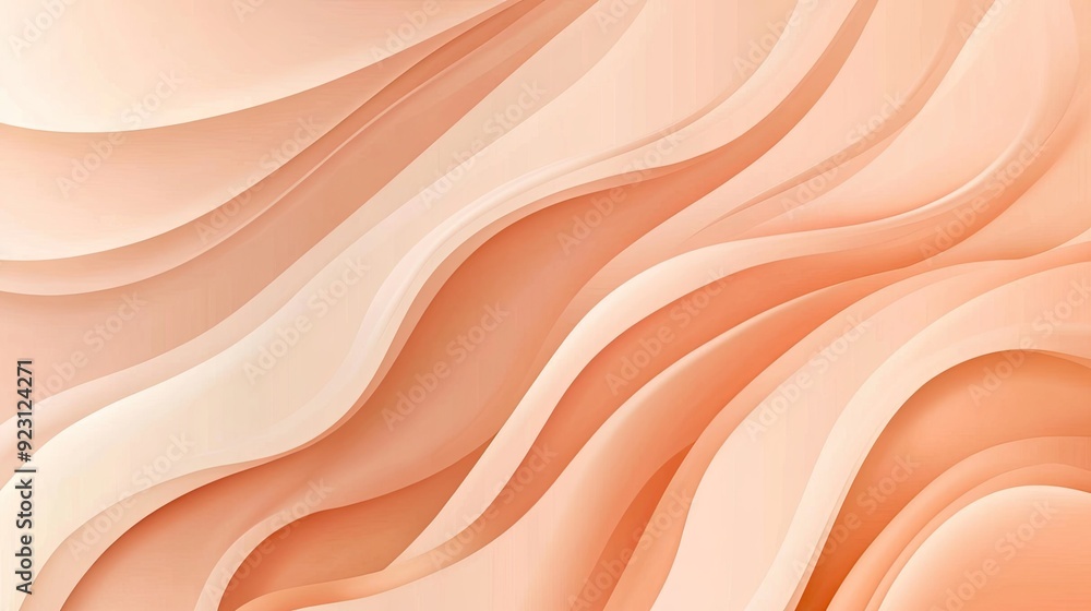 Poster modern abstract wavy design in peach color, creating a sophisticated and stylish background for bann