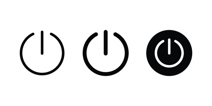 Power icon set vector. Power Switch sign and symbol. Electric power icon