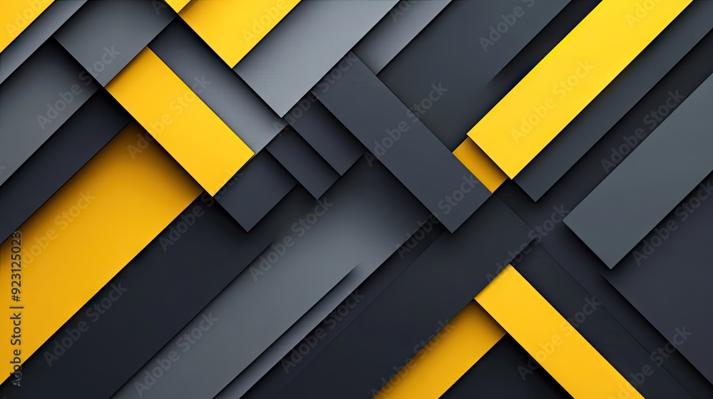 Poster modern geometric background with yellow-grey triangle arrows pointing in various directions. the abs