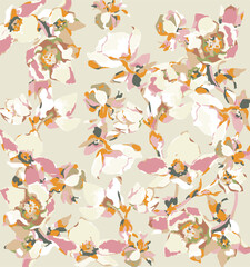 botanical floral vector seamless pattern with roses herbs and leaves big set background with flowers