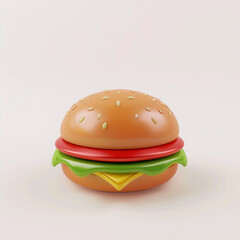 A 3D Render of a Delicious Cheeseburger with Sesame Seed Bun.