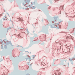 botanical floral vector seamless pattern with roses herbs and leaves big set background with flowers