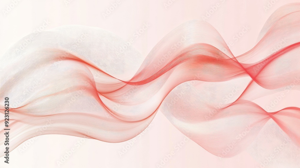 Poster peach background with flowing wavy abstract lines, providing a trendy and sophisticated vector desig