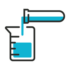 Beaker glass icon, Chemistry symbol outline icon, editable vector illustration and transparent graphic element. Isolated on white background