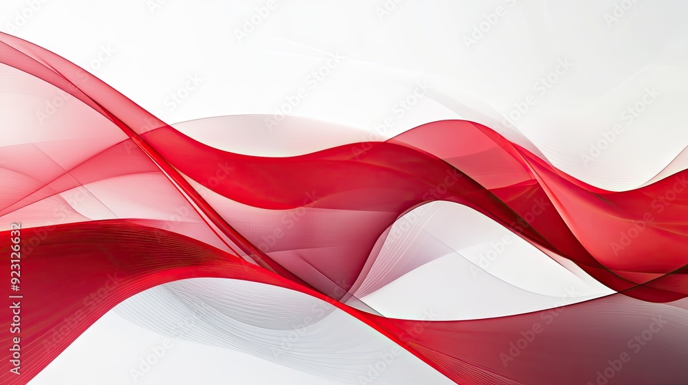Aufkleber red and white abstract background featuring sleek, flowing lines and geometric shapes. ideal for mod