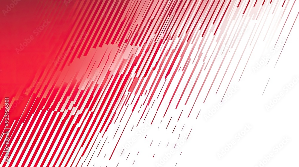 Fototapete red and white stripe lines create an abstract pattern on a gradient white background. ideal for use 