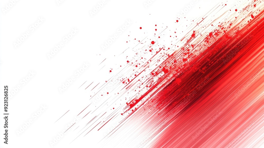 Poster red and white stripe lines on a smooth gradient white background. abstract and modern design ideal f