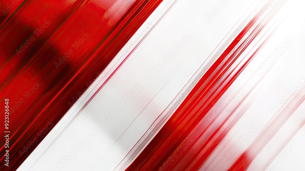 Poster red and white stripe lines on a smooth gradient white background. abstract and modern design ideal f