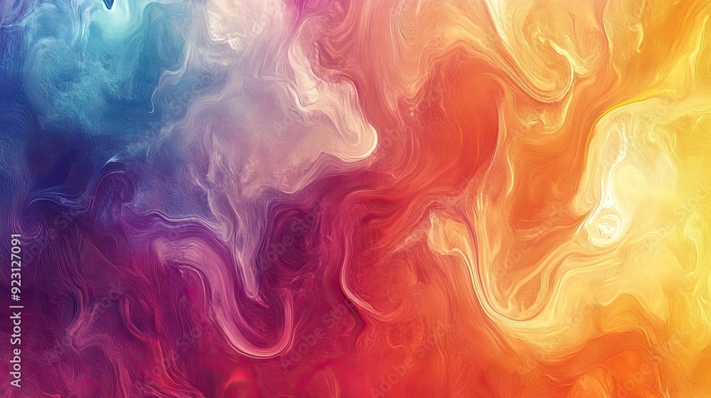 Poster rich color abstract background with a fusion of warm and cool tones creating a balanced and engaging