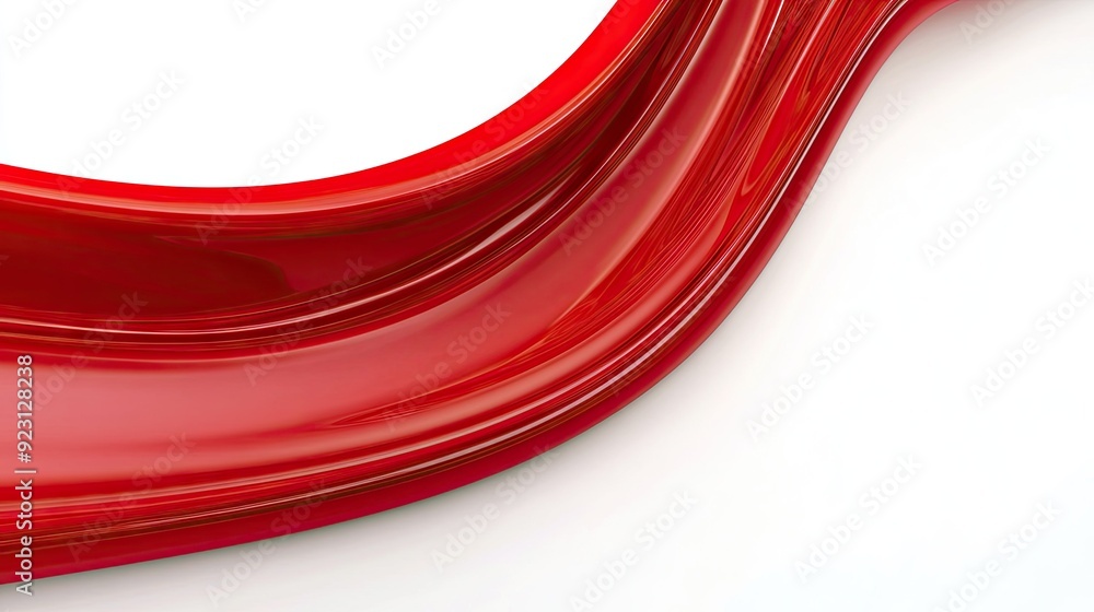 Poster smooth and elegant red curve on a white background, creating a refined and modern look. ideal for us