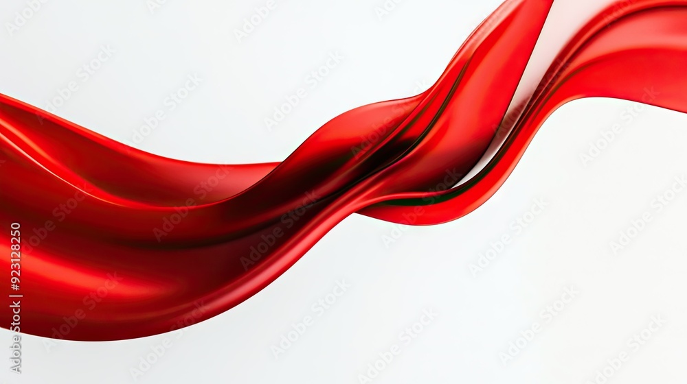 Aufkleber smooth and elegant red curve on a white background, creating a refined and modern look. ideal for us