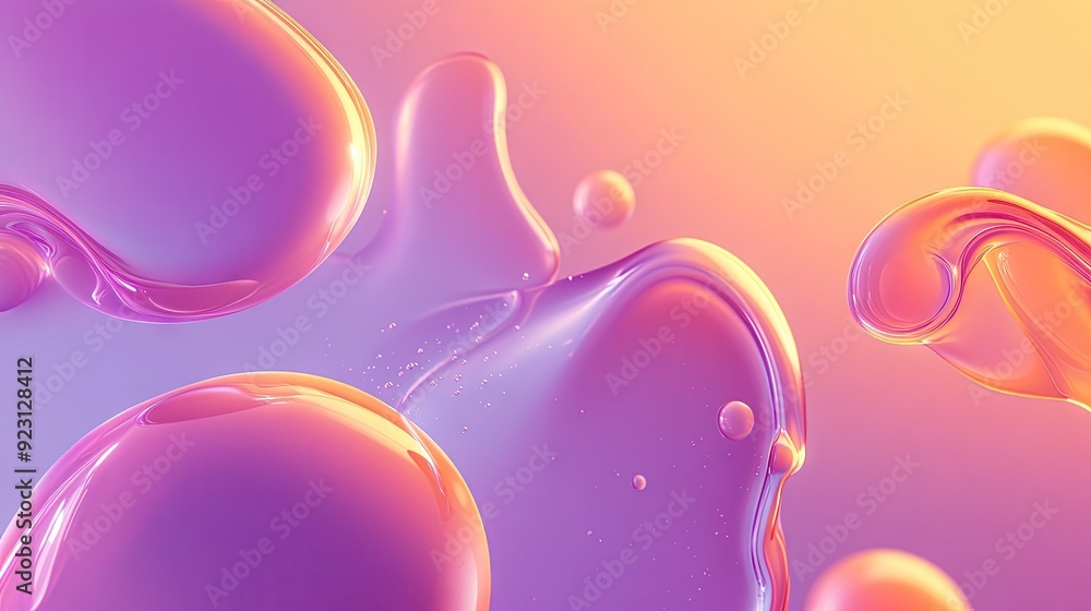 Poster soft and clear neumorphism style interface with liquid plastic and simple futuristic shapes. perfect