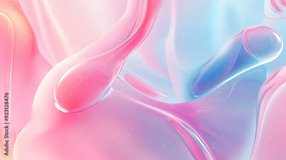 Poster soft and clear neumorphism style interface with liquid plastic and simple futuristic shapes. perfect