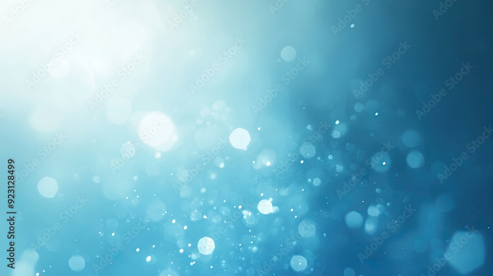 Poster soft blue abstract background with a serene gradient and delicate light flares. perfect for calming 