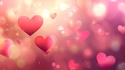 Soft and blurred Valentine's Day background vector in EPS 10, featuring heart shapes and bokeh effects in romantic red and pink tones.