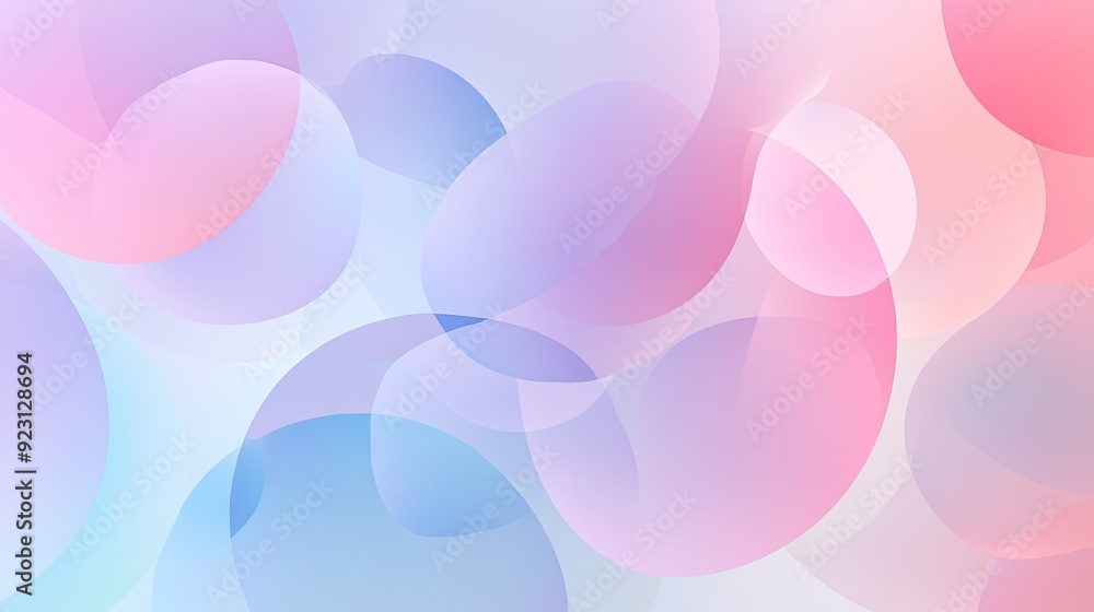 Poster soft gradient abstract background with large, translucent circles in a range of pastel colors. great