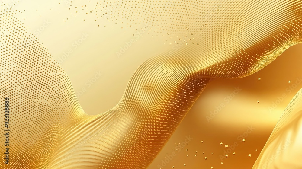 Poster sophisticated abstract background featuring golden geometric forms and a golden gradient, offering a