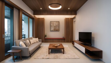 modern living room with fireplace