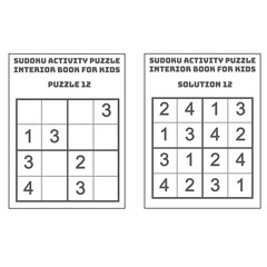 Easy Sudoku Activity Puzzle KDP Interior Book for Kids