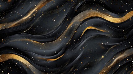 Stunning modern design with a black background and opulent golden elements. The abstract vector illustration blends luxury and elegance, perfect for upscale marketing materials.